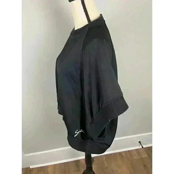 Givenchy Paris Sweatshirt Cape Oversized Black Embroidered Signature Women's S - Picture 8 of 14